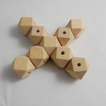 10 pçs natural facetado de madeira unfinished geométrica espaçador grânulos para fazer jóias handmake acessório diy 2024 - compre barato