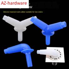 Silicone floor drain tee bathroom washing machine basin dishwasher drain pipe tee elbow joint fittings 2024 - buy cheap