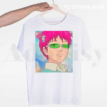 Camisetas masculinas de saiki k kusuo, camisetas de verão da moda e engraçadas da rua harajuku 2024 - compre barato