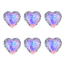 H & D-atrapasoles de cristal con forma de corazón, piezas de araña, máquina de arcoíris, luces de ventanas con cuerda, 50mm, AB-Color, 6 uds. 2024 - compra barato