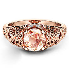 Luxury Cutout Design Rose Gold Rings For Women Personality Fashion Femalr Ring Jewelry Ladies Wedding Love Promise Rings Gifts 2024 - buy cheap