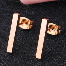 Jisensp Bohemian Style Punk Single Bar Stainless Steel Earrings Fashion Jewelry for Women Geometric Stud Earrings Party Gift 2024 - buy cheap