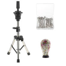 23" Canvas Mannequin Head with Tripod Stand + 150 T Pins for Wig Making Hat Display - Complete Wig Making Kit and Supplies 2024 - buy cheap