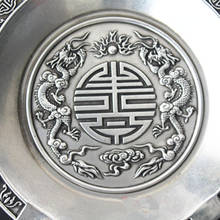 Antigo coleção diversos shuanglong placa de aniversário retro branco cobre banhado a prata placa imitação prata 2024 - compre barato