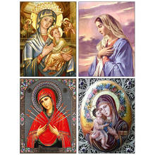 5D Character Religious Round Diamond Painting Mother and Child Sticker Diamond diy Embroidery Home Decoration Mosaic 2024 - buy cheap
