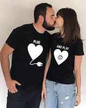 Husband Wife Clothes Love Plug and Play Couple T Shirt Lovers Korean Harajuku Ulzzang Matching Couples Shirts Summer 2024 - buy cheap
