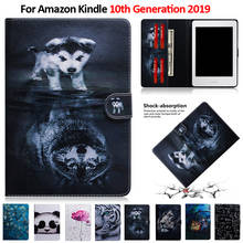 Cor Padrão de Tigre Leão Tablet Para Kindle 2019 Caso 6 "e-Leitor Capa Para Amazon All-new kindle 10th Geração 2019 Lançado 2024 - compre barato