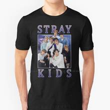 Stray-camiseta infantil estilo vintage de banda retrô, camisa de algodão 100% puro, skz, straykids, fandom, kpop, felix, fofo 2024 - compre barato
