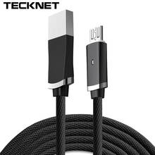 TeckNet Светодиодная лампа Micro USB кабель для Android Xiaomi Samsung планшет с нейлоновой оплеткой для быстрой зарядки Кабели для синхронизации данных зарядное устройство для телефона 2024 - купить недорого