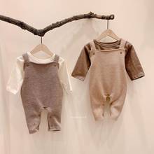 Autumn Newborn Baby Romper Girls And Boys Sleeveless Overalls Clothes Toddler Cross Back Strap Solid Jumpsuit Casual Outfits 2024 - buy cheap