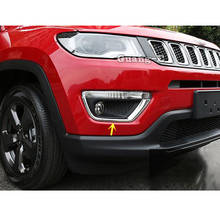 For Jeep Compass 2017 2018 2019 2020 Car ABS Chrome Cover Trim Front Head Fog Light Lamp Frame Stick Eyebrow Hoods Part 2pcs 2024 - buy cheap