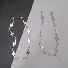 Fashion new lightning metal clavicle chain two-color hip-hop couple chain necklace hot sale 2024 - buy cheap