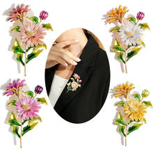 Broche de flores feminino coreano, broche de esmalte pintado, multicolor, vintage, margarida, para meninas, casamentos, festa, joias, presentes 2024 - compre barato