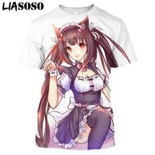 LIASOSO-Camiseta de Nekopara para hombre y mujer, camisa Sexy de Anime Harajuku con estampado 3D de gato, camiseta de manga corta para correr, Top de verano 2024 - compra barato
