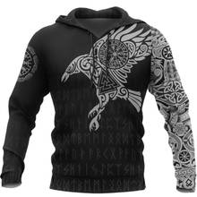 Viking - The Raven of odin Tattoo 3D Printed hoodies Men Harajuku Fashion Hooded Sweatshirt Autumn Unisex hoodie sudadera hombre 2024 - buy cheap