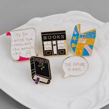 Unisex Cute Cartoon Bookshop Book Enamel Brooch Pin Jacket Lapel Badge Jewelry Gift Brooch Pin accessories Brooch Pin 2019 NEW H 2024 - buy cheap