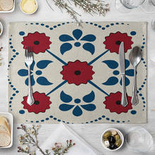 Mantel de mesa geométrico de lino para cocina, Mantel Individual con estampado de Mandala, almohadillas para posavasos, decoración del hogar 2024 - compra barato