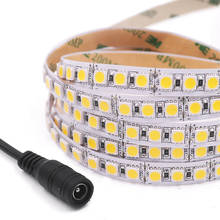 Dc 12v 5050 rgb led luz de tira impermeável 120/60 led luzes de fita com conector dc flexível tiras led fita decoração para casa 2024 - compre barato