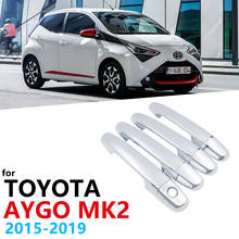 Luxurious Chrome side Door Handles Cover Trim for Toyota Aygo MK2 2015~2019 Car Accessories Sticker Catch Auto Styling 2016 2017 2024 - buy cheap