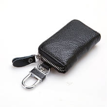 Leather Keychain Men Women Key Holder Organizer Pouch Cow Split Car Key Bag Wallet Housekeeper Key Case Bag 2024 - buy cheap