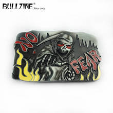 The Bullzine wholesale Skull belt buckle with pewter finish FP-03125 suitable for 4cm width belt 2024 - buy cheap