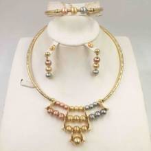 HOT Fashion jewelry set Nigeria Dubai gold-color African bead jewelry wedding jewelry set african beads jewelry sets 2024 - compre barato