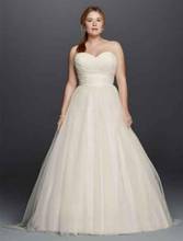 Plus size strapless querida tule vestido de casamento cristais removíveis sash belamente plissado vestido de noiva 2024 - compre barato