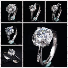 925 teste de diamante de prata passou moissaite engagemet anéis rosa platinum banhado a ouro brilhante corte d cor 1 quilates anel de moissanite 2024 - compre barato