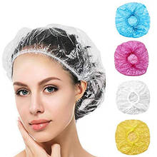 Gorro de ducha desechable de plástico resistente al agua, sombrero de ducha de Color transparente para Hotel, productos de baño de una sola vez, 10 Uds. 2024 - compra barato