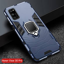 Чехол для Honor View 30 Pro, армированный чехол из поликарбоната с металлическим кольцом-держателем, чехол для телефона Honor View30 V30 V 30 Pro, чехол, противоударный бампер 2024 - купить недорого