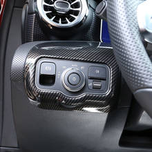 Углеродное волокно стиль ABS переключатель фар автомобиля рамка Накладка для Mercedes Benz класс A180 W177 2019 LHD аксессуары 2024 - купить недорого