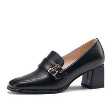 Zapatos de tacón alto occidentales para mujer, calzado de vestir informal, de marca, color blanco y negro, con hebilla de lujo, para fiesta y oficina, talla grande 2024 - compra barato