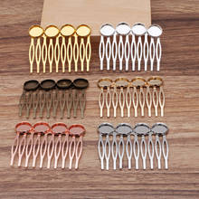 10 Pieces/Lot 40x55mm 10 Teeth Hair Comb Inserted Comb 12mm Cabochon Base DIY Hair Jewelry Accessories 2024 - buy cheap