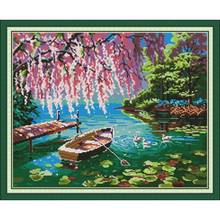 Autumn in the creek scenery cross stitch kit 11CT 14CT chinese cross stitch pattern embroidery needlework set wall decoration 2024 - buy cheap