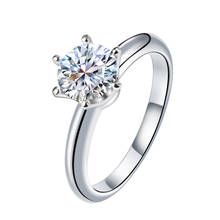 ZHIXI-Anillo de Plata de Ley 925 auténtica para mujer, sortija de diamante de moissanita de 1ct 2ct 3ct, estilo clásico, joyería fina de boda R530 2024 - compra barato