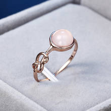 Romantic Gold Color Rings for Women Pink Stone Princess Party Accessories Jewelry Fashion Knot Finger Ring Cute Gifts 2024 - buy cheap
