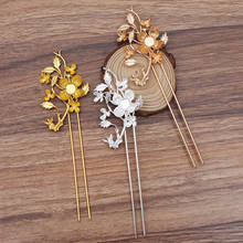 5 Pieces/Lot Metal Filigree Flower Hair Sticks Hair Forks DIY Bridal Wedding Jewelry Findings 2024 - buy cheap