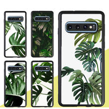 Funda de hoja verde Monstera para Samsung Galaxy A21S A20e A31 M31 M21 A51 A71 A50 A70 S9 S20 S10 Plus Note 20 Ultra 2024 - compra barato