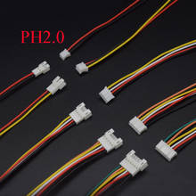 10 pares de conectores Micro JST PH 2,0, 2P, 3P, 4P, 5P, 6 pines, macho, hembra, con Cables de 200mm 2024 - compra barato