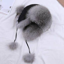 Fur Hat for Women Natural Raccoon Fox Fur Russian Ushanka Hats Winter Thick Warm Ears Fashion Aviator trapper Bomber Snow Cap 2024 - buy cheap