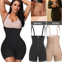 Body modelador feminino, roupa íntima para modelar a cintura, pós-parto, recuperação, emagrecimento, com zíper e gancho 2024 - compre barato