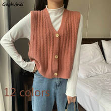 Camisola feminina liso tricotado gola v, blusa feminina folgada casual estilo coreano simples outono inverno 2024 - compre barato