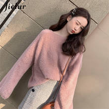 Jielur Women Sweater Solid Color Pullover Autumn O-neck Female 2021 New Winter S-L Knitted Sweaters Loose Chic Pink Pullovers 2024 - buy cheap