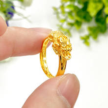 Женское позолоченное кольцо 14 к, кольцо на палец для пар, Изящный цветочный узор, ювелирные изделия на годовщину, день рождения, эффектные подарки 2024 - купить недорого