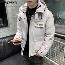 Homens jaqueta de inverno parka 2020 moda coreano carga jaqueta casual com capuz jaqueta designer de roupas masculinas grandes bolsos grosso quente sólido 2024 - compre barato