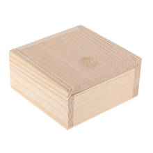 Caja de almacenamiento de madera Natural a mano con tapa, organizador para joyería, cuentas, manualidades, 8,4x8,4x4cm 2024 - compra barato