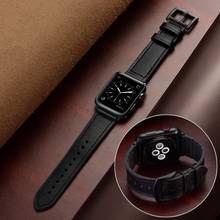 Silicone+Leather strap for Apple watch band 44mm 40mm iWatch band 42mm 38mm watchband bracelet apple watch series 6 se 5 4 3 2024 - buy cheap