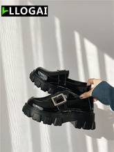 Zapatos británicos de cuero sintético para mujer, zapatillas de plataforma con suela plana, versión coreana, Otoño, 2020 2024 - compra barato