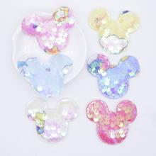 12Pcs Padded Glitter Painted Sequins Mouse Head Appliques for DIY Clothes Hats Hairpin Hair Clips Decor Accessories Patches P96 2024 - buy cheap