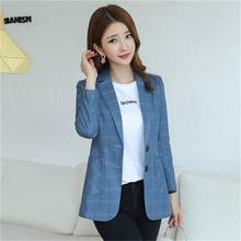 Fashion Plaid Blazers women coat New high quality Loose casual Professional Women's Jacket Solid Color Joker Small Suit women 2024 - buy cheap